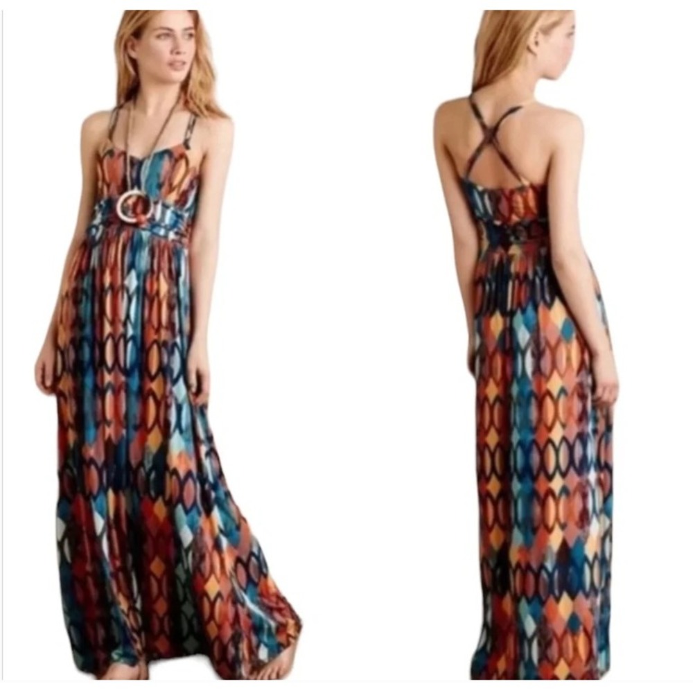 Anthropologie Maeve Noetzie Maxi Dress Womens Size Medium Coastal Cowgirl Indie